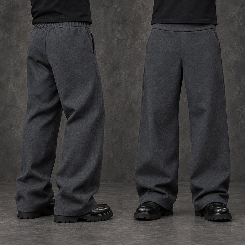 30W Grey Wide Leg Baggy Dress Pants Vintage Y2K